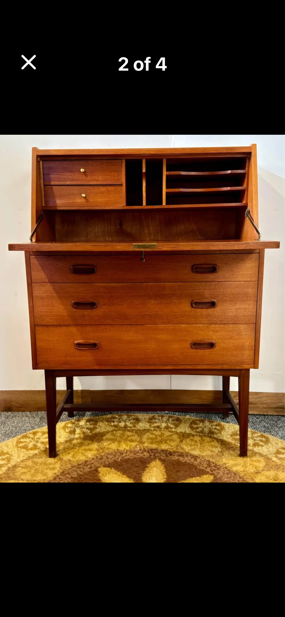 Stylish Mid Century Retro teak Bornholm Mobler bureau.