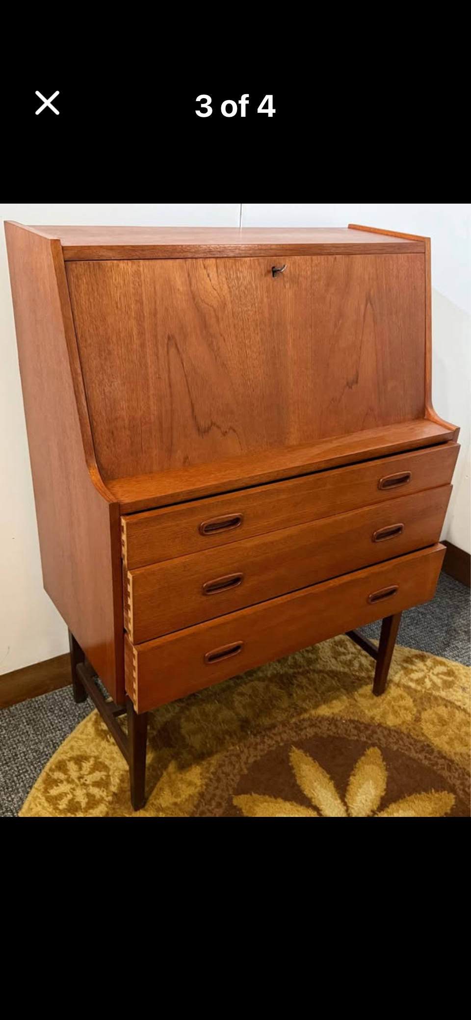 Stylish Mid Century Retro teak Bornholm Mobler bureau.