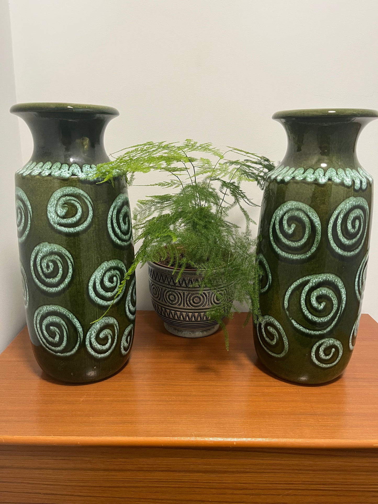 West German Vase pair. Scheurich Keramik. Mid century, vintage, retro
