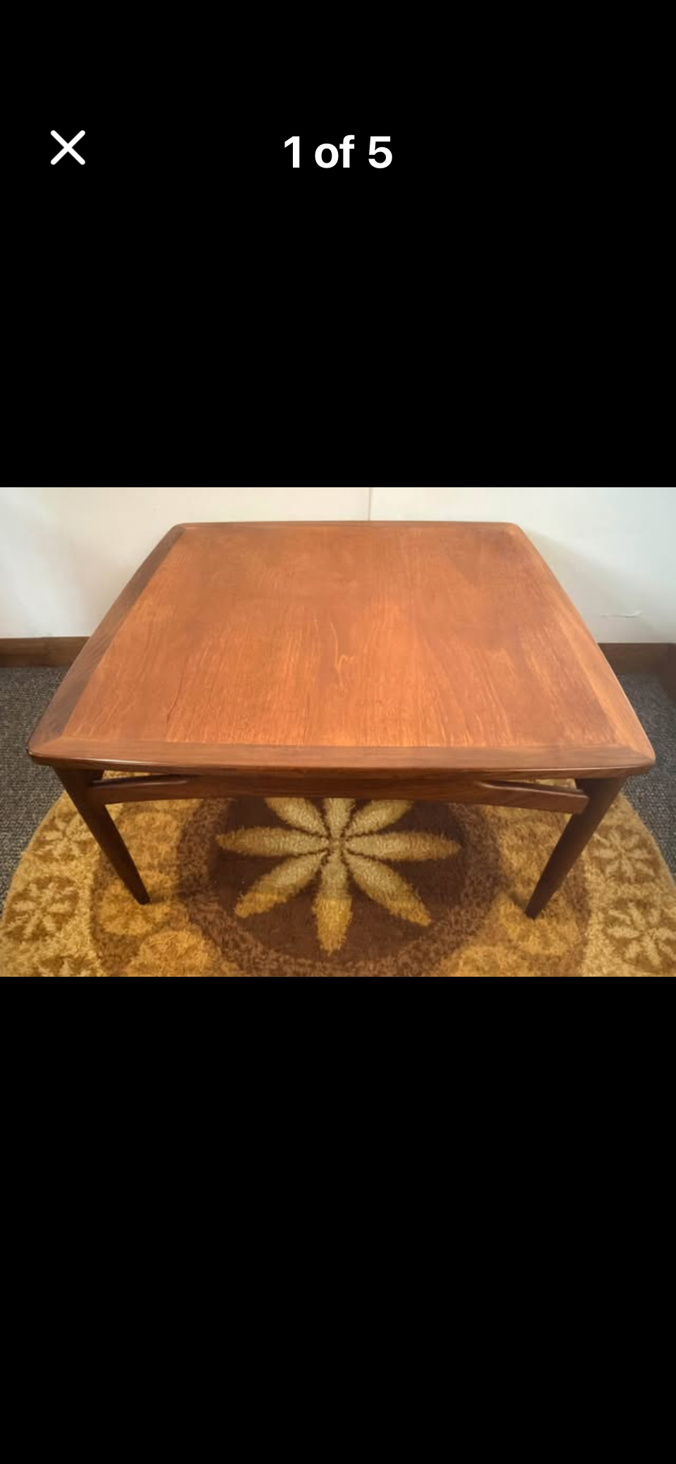 G Plan large square coffee table