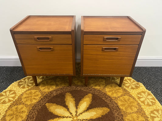 Bedside Cabinets, pair, White and Newton, Mid Century, rare