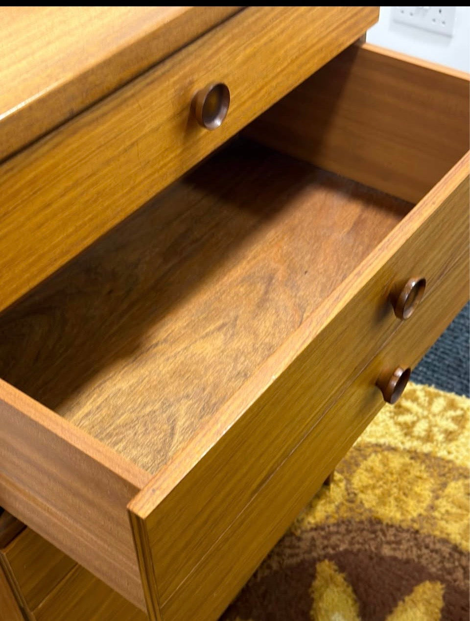 5 Drawer Tallboy by Avalon furniture. Mid century, vintage, retro.