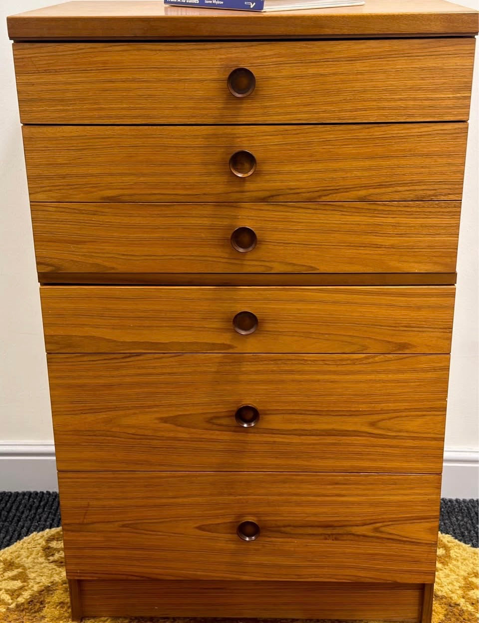 5 Drawer Tallboy by Avalon furniture. Mid century, vintage, retro.