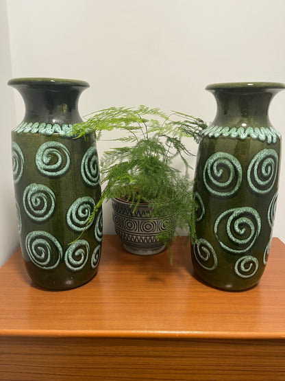 West German Vase pair. Scheurich Keramik. Mid century, vintage, retro