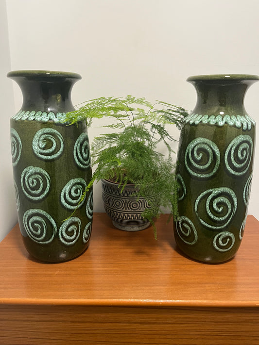 West German Vase pair. Scheurich Keramik. Mid century, vintage, retro